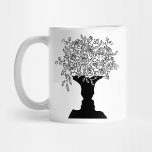 Conversation Vase Lovers Roses Line Art Graphic Faces Mug